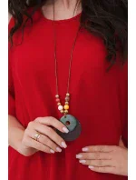 Oversized halenka s přívěskem červený