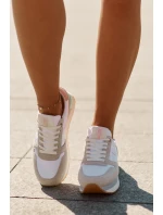 Semišové Dámské Tenisky Big Star RR274A047 HI-POLY SYSTEM Béžovo-Bílé