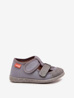 Dětské pantofle Milami na suchý zip šedé Reathiana
