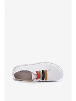 Kožené dámské polobotky Vinceza 95376 Bílé