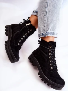 Suede Trappers S prošíváním Černé Layden