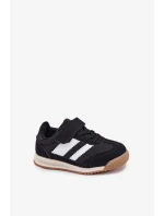 Dětské sportovní sneakers na suchý zip Viona – černé