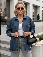 Dámská tmavě modrá džínová košilová bunda FashionStreet TY5689