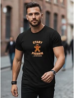 Pánské tričko s potiskem OLD BIRDERS černé FashionStreet NX0108R Pánské tričko s potiskem OLD BIRDERS černé FashionStreet NX0108R