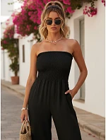 Dámský letní overal se širokými nohavicemi černý FashionStreet EY2649