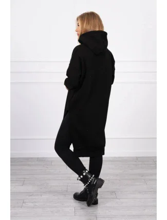 Zateplená mikina s bočními rozparky černá Zateplená mikina s bočními rozparky černá
