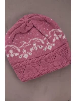 Dámská čepice Kira K374 tmavě růžová+bílá