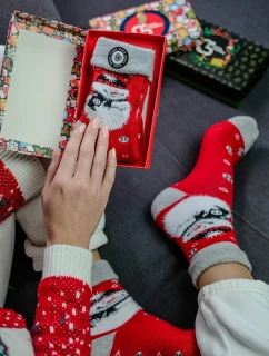 Unisex vánoční ponožky v krabičce – 1 pár se sněhulákem