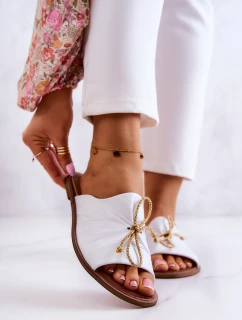 Zazoo Kožené 2659 Dámské Žabky Bílé