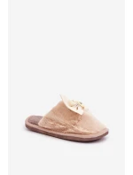 Dámské Pantofle S Kožešinou A Mašlí Béžové Olfedi