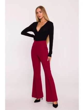 M874 Kalhoty s rozšířenými nohavicemi - bordó