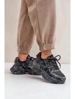 Dámské tenisky s odřením na platformě černé Seladwen Dámské tenisky s odřením na platformě černé Seladwen