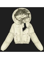 Krátká zimní bunda typu puffer v barvě ecru J Style (5M3360-254)
