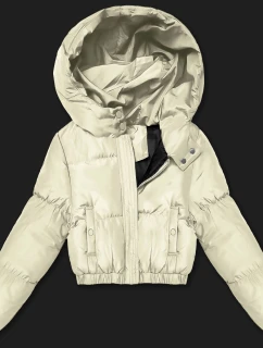 Krátká zimní bunda typu puffer v barvě ecru J Style (5M3360-254)