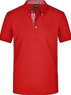 Daiber JN 964 Pánské piqué polo button-down 02.0964 red/red/white