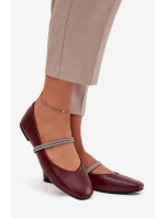 Dámské baleríny s lesklými pásky Bordó Ilirene Dámské baleríny s lesklými pásky Bordó Ilirene