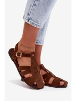 Dámské římské sandály Ploché Hnědé Belanessa