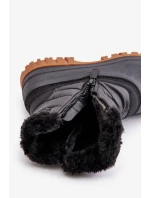 Dámské Sněhule Zateplené Kožíškem Na Zip Lee Cooper LCJ-24-44-2866 Černé