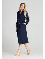 Dámský kabát M698 tmavě modrý - Figl