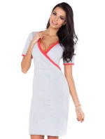 Dámské šaty model 71193 šedo - oranžová - RaWear Dámské šaty model 71193 šedo - oranžová - RaWear