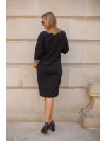 Denní šaty M416 - černo-hnědé - La Aurora