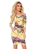 Dámské šaty 13-138 Žlutá mix - Numoco Dámské šaty 13-138 Žlutá mix - Numoco