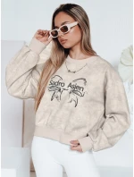 Dámská krátká oversize mikina s kravatovým motivem DENVIS světle šedá FashionStreet BY1424