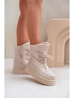 Sněhule Na Platformě Na Zip Big Star OO274885 Béžové Sněhule Na Platformě Na Zip Big Star OO274885 Béžové