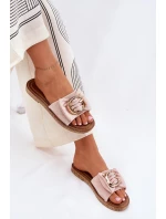Plněné Dámské Sandály S Ozdobným Detalem Růžové Nellodra