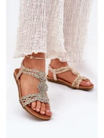 Plné Dámské Sandály S Krajkovým Vzorem Artiker 56C1281 Zlaté