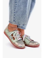 Dámské kožené polobotky Maciejka – světle zelené