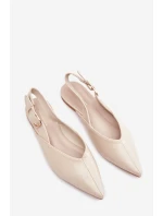 Dámské lakované baleríny s přezkou Rinalle – béžové