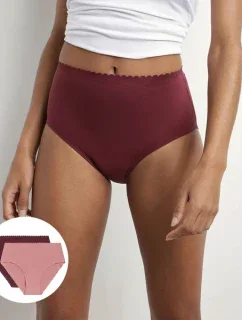 Dámské boxerky 2ks DIM BODY TOUCH HIGHWAIST BRIEF - DIM - fialová
