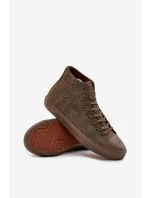 Pánské Zateplené Tenisky Z Eko Kůže Big Star OO174250 HI-POLY SYSTEM Khaki