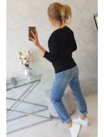 Halenka s výstřihem do V černá