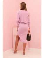 Dámský 3dílný komplet se sukní a sakem fialový