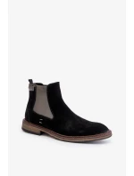 Semišové Kotníkové Boty Chelsea Pánské Big Star OO174154 Černé Semišové Kotníkové Boty Chelsea Pánské Big Star OO174154 Černé