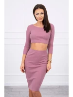 Souprava halenky a sukně tmavě růžová Souprava halenky a sukně tmavě růžová