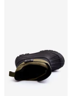 Dětské sněhule s rázovou podšívkou zateplené Khaki Big Star MM374123 Dětské sněhule s rázovou podšívkou zateplené Khaki Big Star MM374123