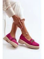 Zazoo 3429/W Dámské semišové mokasíny s ozdobou Fuksie Zazoo 3429/W Dámské semišové mokasíny s ozdobou Fuksie