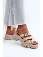 Vonné Dámské Žabky Na Nízkém Podpatku ZAXY NN285042 Bežové Vonné Dámské Žabky Na Nízkém Podpatku ZAXY NN285042 Bežové