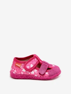 Pantofle Milami Dětské Na Suchý Zip V Srdíčka Růžové Reathiana