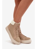 Zimní dámské boty s kožešinou Lee Cooper LCJ-25-01-3736 Béžové