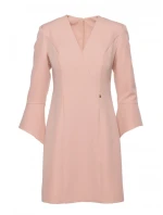 M876 Šaty s širokými manžetami - béžové