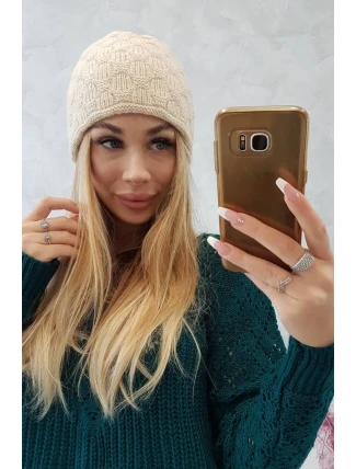Čepice Agata K222 světle béžová Čepice Agata K222 světle béžová