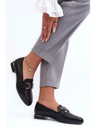 Dámské mokasíny s ozdobou černá Camilena