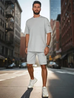 Pánská základní šedá souprava FashionStreet AX0797