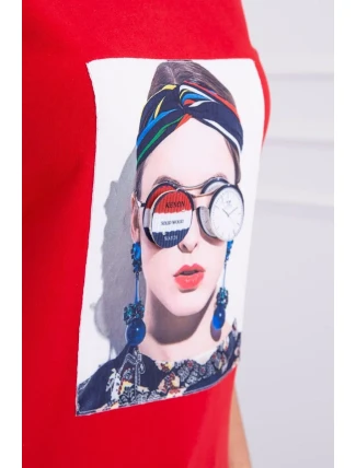 Halenka s ženskou grafikou červená Halenka s ženskou grafikou červená