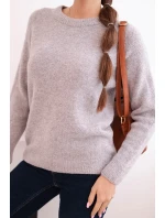 Dámský svetr z baby alpaky s dlouhým rukávem tmavě béžový