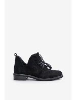 Zazoo 2959 Semišové Polobotky Oxfordky Šněrovací Na Plochém Podpatku Černé Zazoo 2959 Semišové Polobotky Oxfordky Šněrovací Na Plochém Podpatku Černé